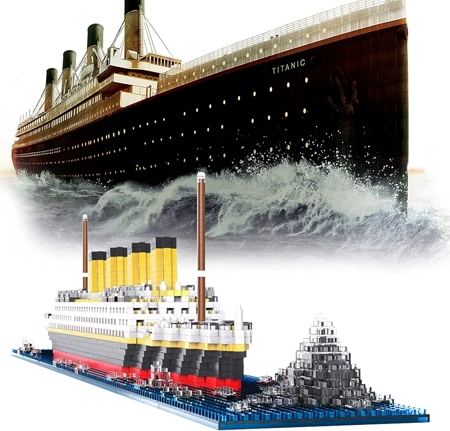 Titanic Ship Micro Mini Building Blocks Set, 1860pcs 3D Titanic Model Building Set Micro Mini Blocks, DIY Bricks Toys Gift for Adults and Kids Age 14+