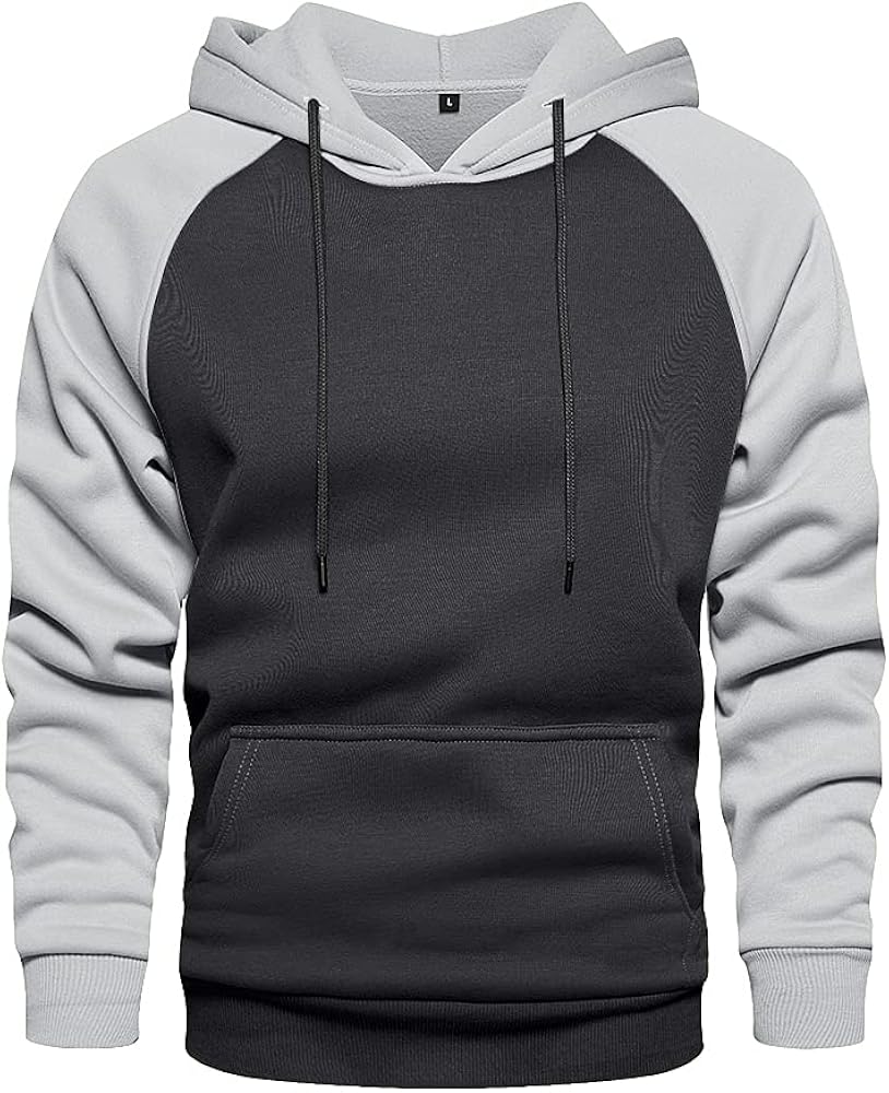 LBL Leading the Better Life Men's Solid Pullover Hoodies Sports Soft Blend Fleece Hooded Sweatshirts with Kangaroo Pocket