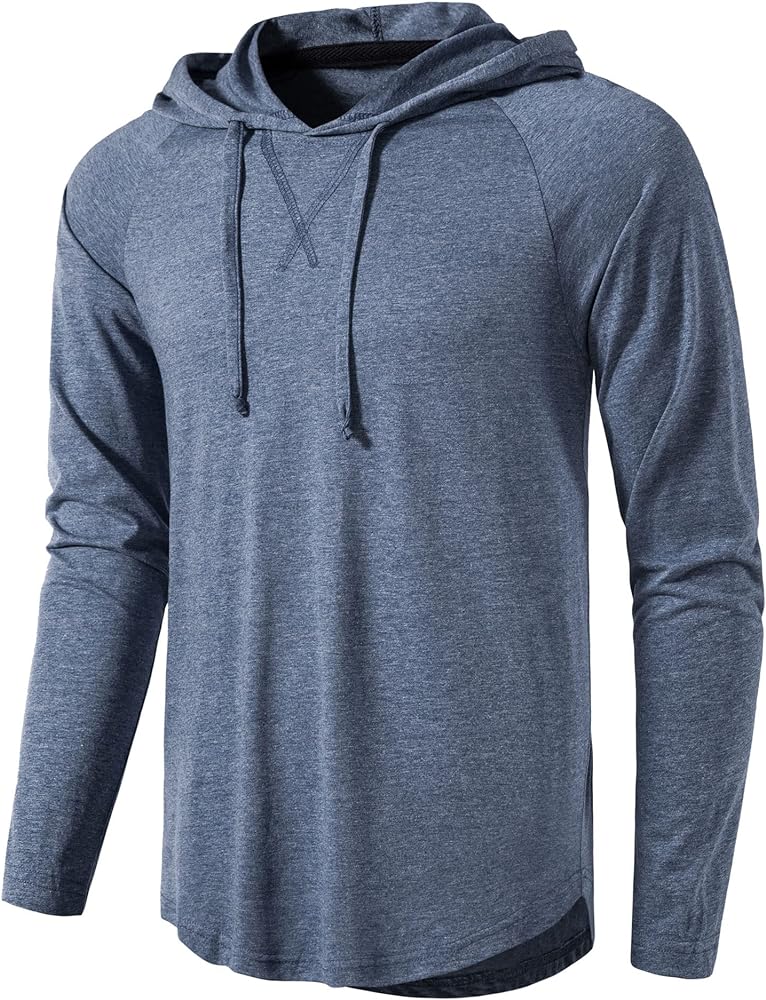 MUSE FATH Men's Long Sleeve Athletic Performance Lightweight Hoodie Sweatshirts