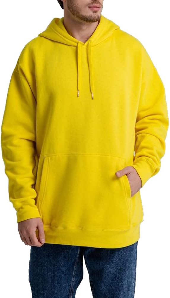 Mens hoodie Fleece Hoodie Men Cotton-Blend Hooded Sweatshirt Solid Color Drawstring Hooded (S-3XL)