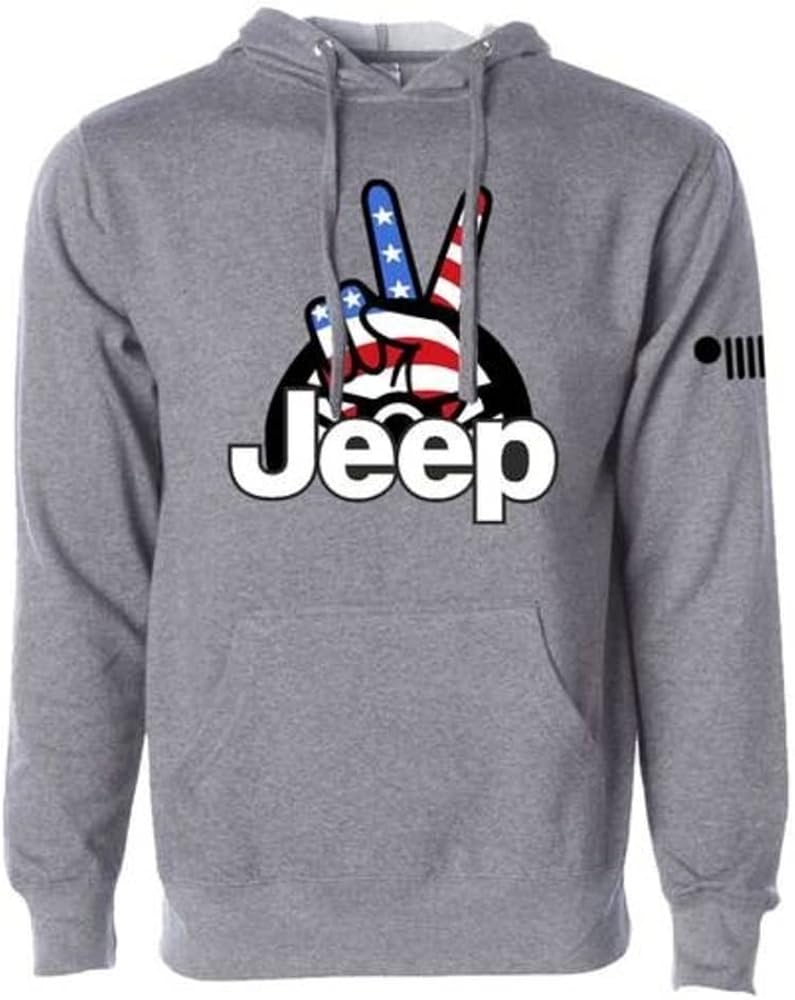 Jeep Wave Hoodie Hooded Sweatshirt with Front Kangaroo Pocket