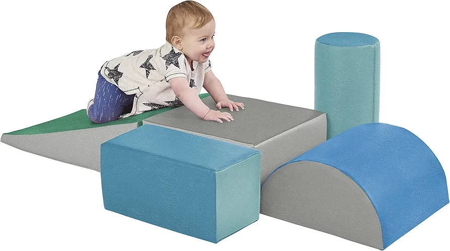 ECR4Kids SoftZone Climb and Crawl Playset, Building Blocks, Contemporary, 5-Piece