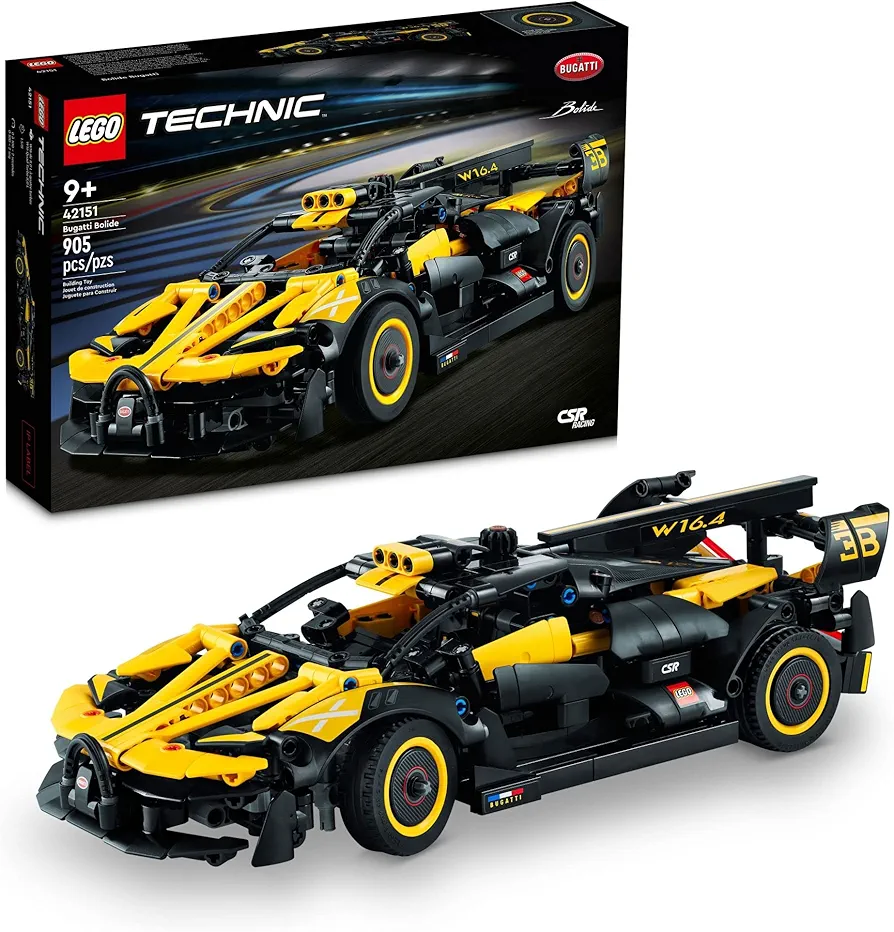 LEGO Technic Bugatti Bolide Race Car Model Building Set, Engineering Toy for Back to School, Collectible Sports Car Construction Kit for Kids Ages 9 and Up, Back to School Gift Idea, 42151