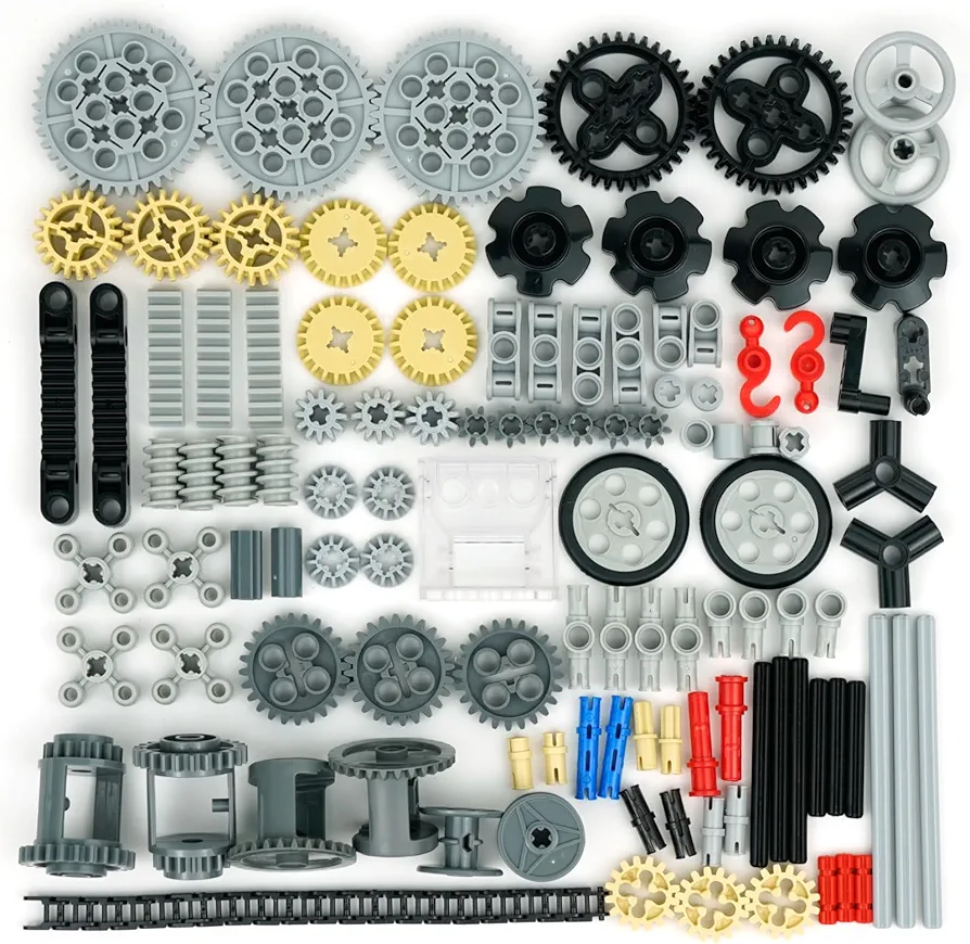 Technical Parts Pieces Building Set Accessories, Gears Pins Connectors Wheels Axles Racks Differentials, Engine Kits Cars Compatible Major Brands