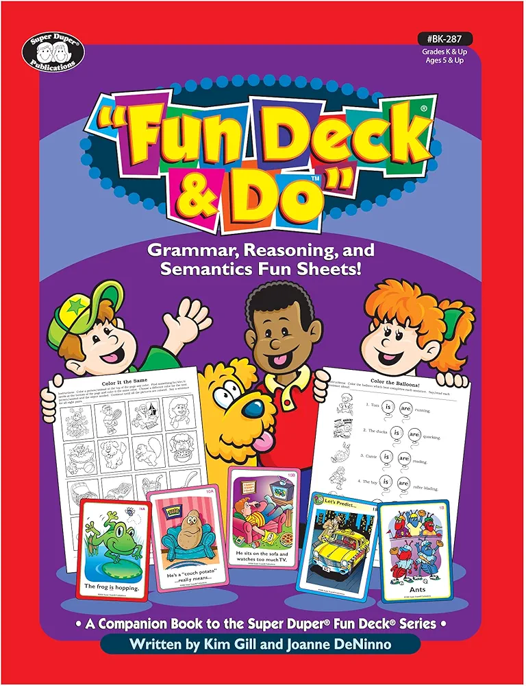 Super Duper Publications | Fun Deck & Do Fun Sheets: Grammar, Reasoning, and Semantics Reproducible Activities for 20 Super Duper Fun Decks | Educational Resource for Children