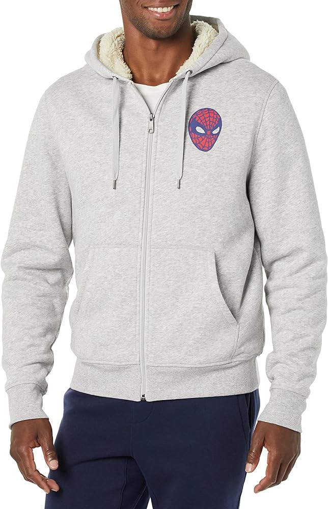 Amazon Essentials Disney | Marvel | Star Wars Men's Sherpa-Lined Full-Zip Hoodie Sweatshirts