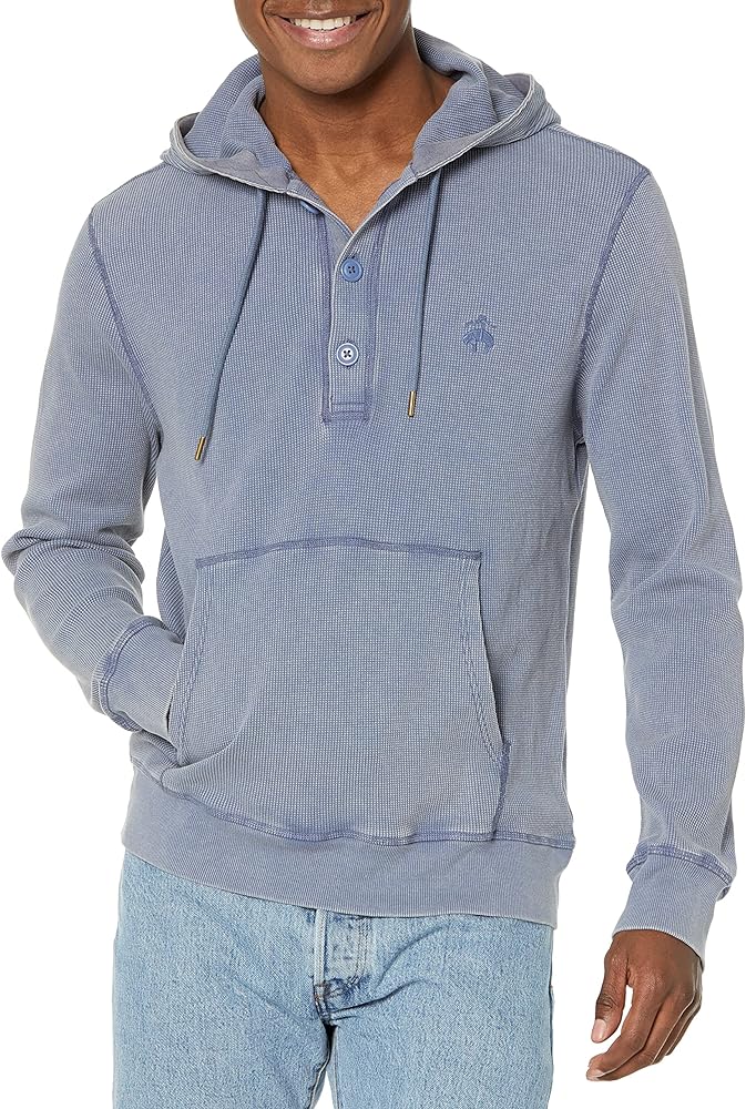 Brooks Brothers Men's Waffle Knit Hooded Sweatshirt