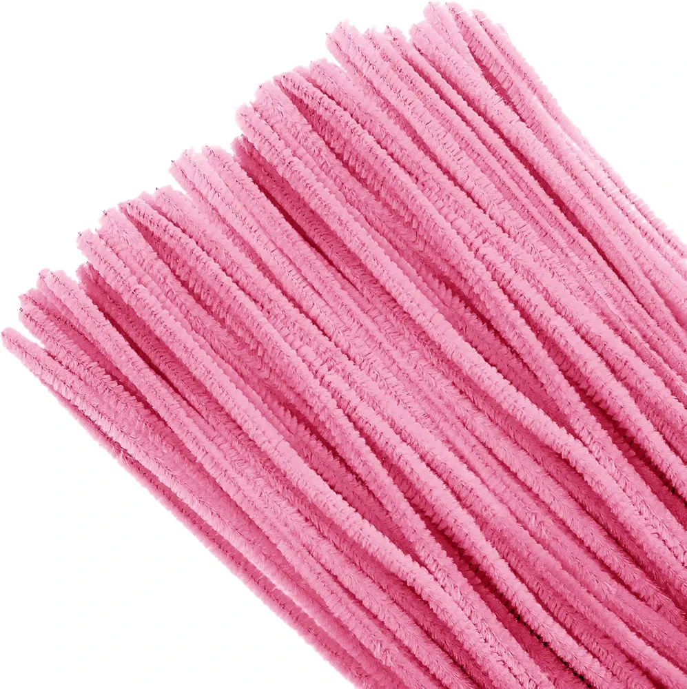 TOAOB 100pcs Pipe Cleaners Light Pink Pipe Cleaners Chenille Stems 6mm x 12 Inch Pipe Cleaners Craft Supplies for Art DIY Crafts Decorations