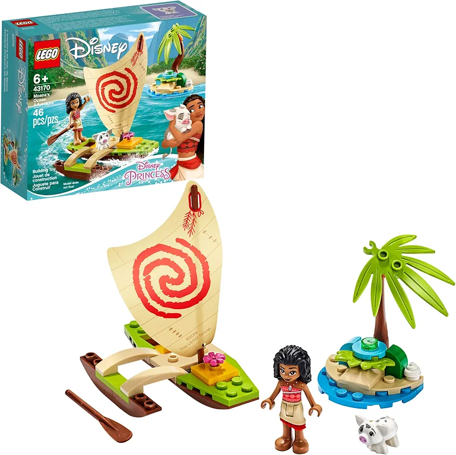 LEGO Disney Moana’s Ocean Adventure 43170 Toy Building Kit, New 2020 (46 Pieces)