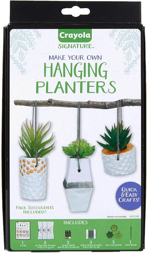 Crayola DIY Hanging Planter Kit, Personalized Planter, Unique Gifts for Mom, 14 Pieces