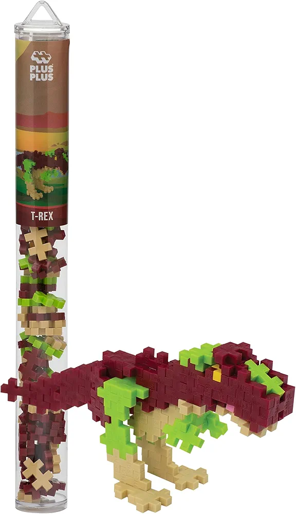 PLUS PLUS - T-Rex Dinosaur Tube - 70 pc Construction Building Stem/Steam Toy, Kid Mini Puzzle Blocks