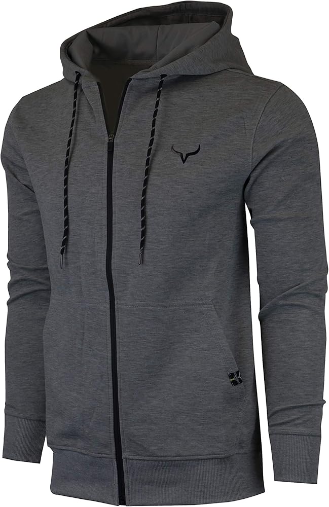 Men's Gym Workout Full-Zip Hooded Active Sweatshirt