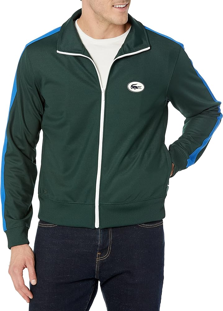 Lacoste Mens Regular Fit High Neck Zip Up Sweatshirt