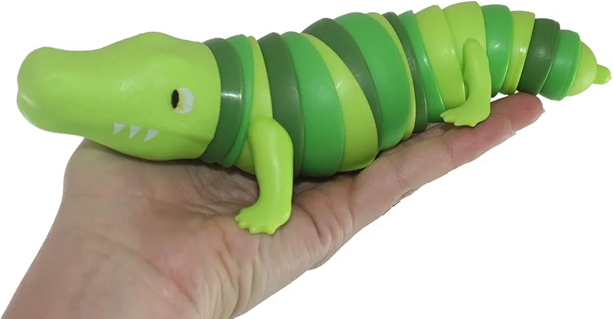 1 Alligator Wiggle - Gator Crocodile Reptile Large Articulated Jointed Moving Slug Toy - Unique