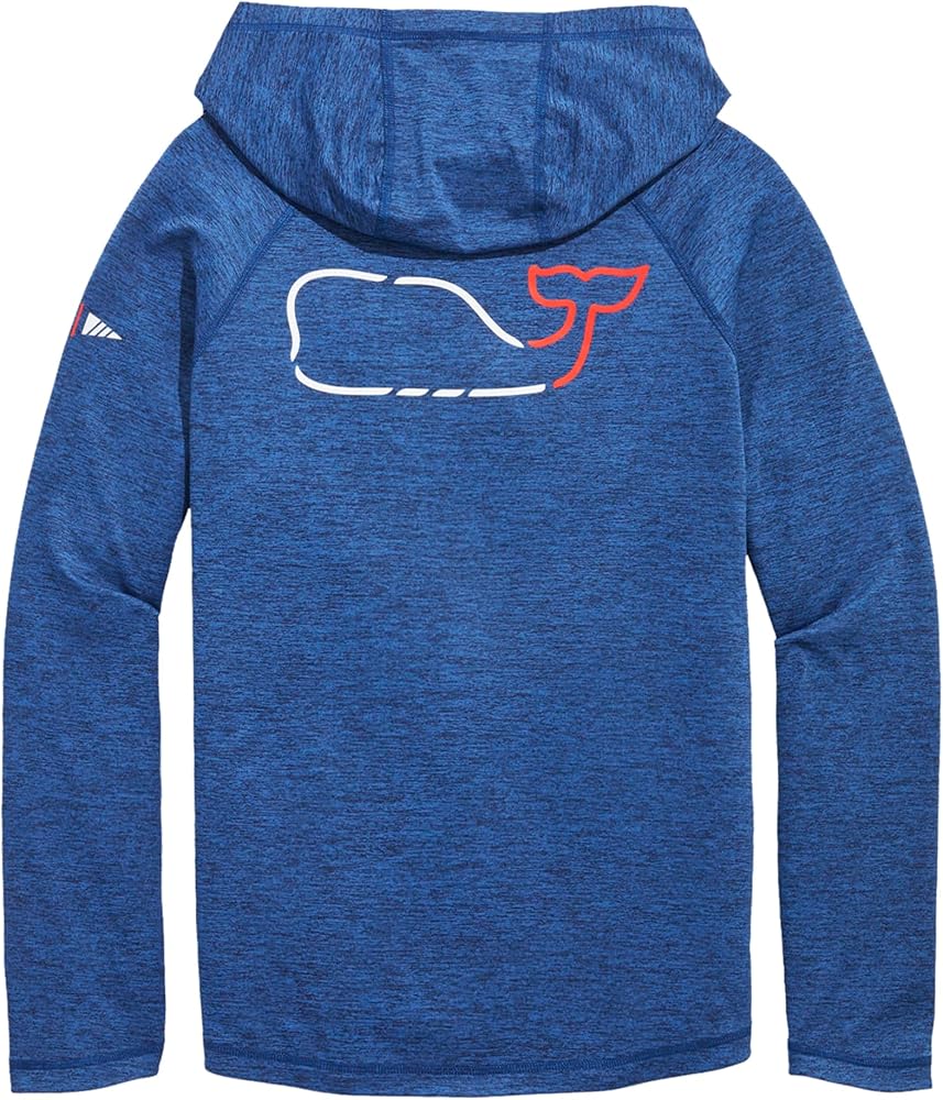 vineyard vines Men's OTG Whale Outline Long-Sleeve Harbor Hoodie Tee