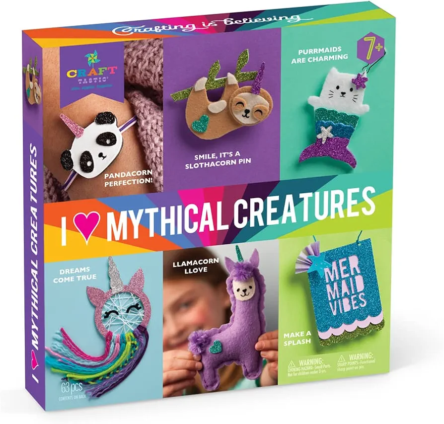 Craft-tastic – I Love Mythical Creatures Kit – Craft Kit Includes 6 Projects Featuring Mythical Creatures