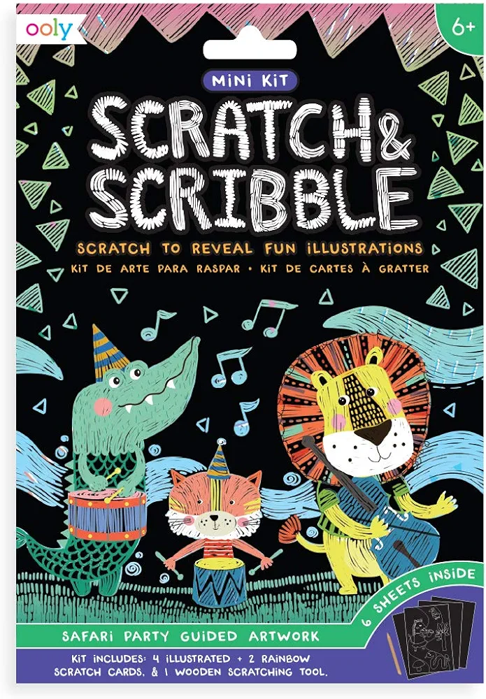 Ooly Mini Scratch & Scribble Art Kit: Safari Party