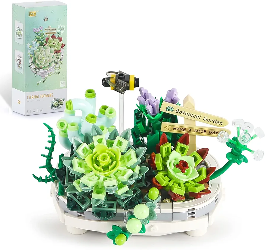 QLT Mini Bricks Bonsai Model Creative DIY Simulation Mini Particle Flower Botanical Collection Construction Building Toy (Not Compatible with Major Brands)