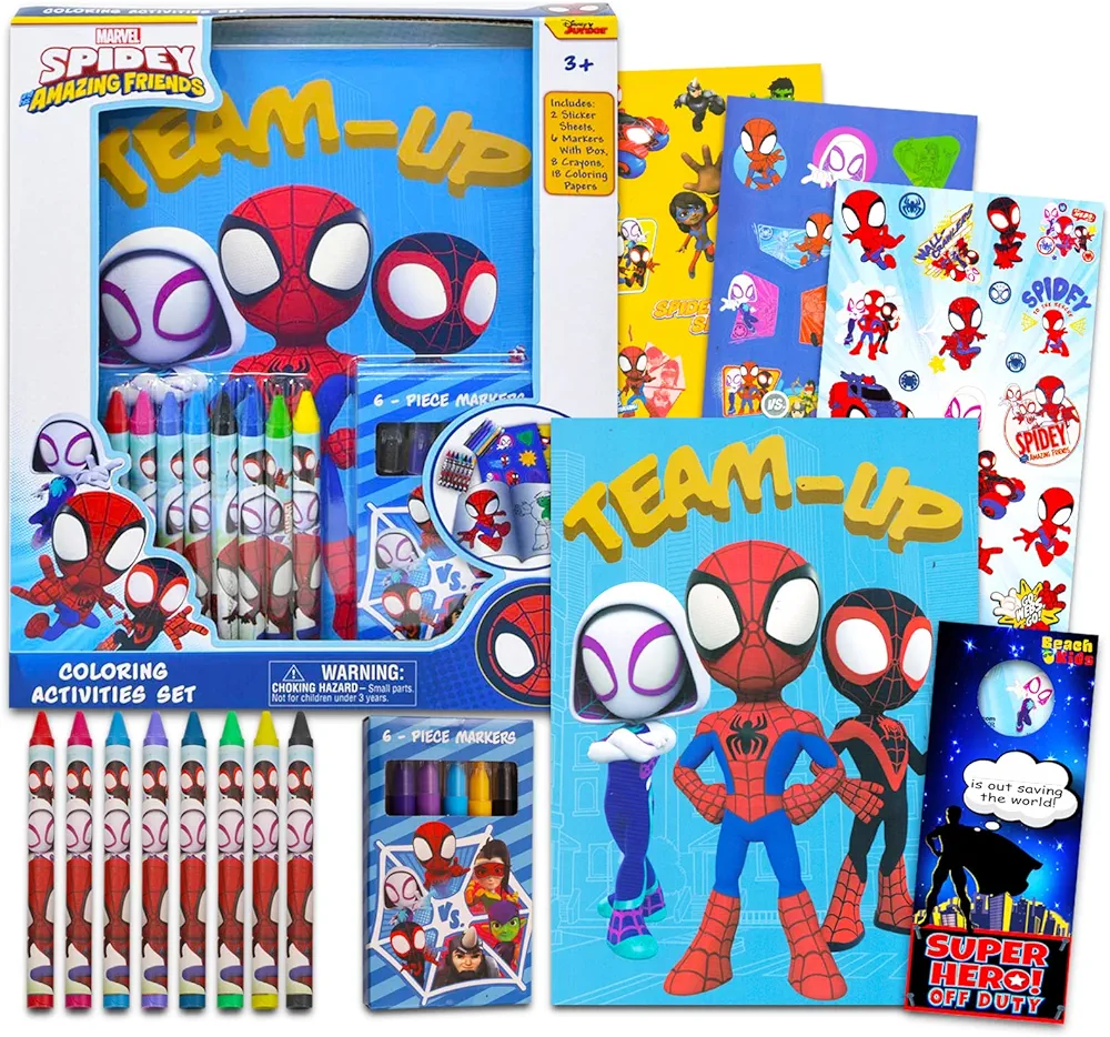 Spidey and His Amazing Friends Ultimate Activity Set - Spiderman Art Bundle with Coloring Pages, Stickers, Coloring Utensils, and More | Spidey Activities for Boys, Girls, Kids