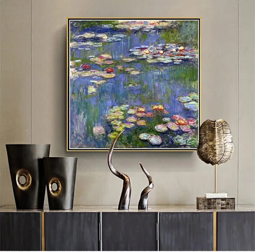 Paint by Numbers Kits for Adults and Kids Water Lilies Painting by Claude Monet Arts Craft for Home Wall Decor