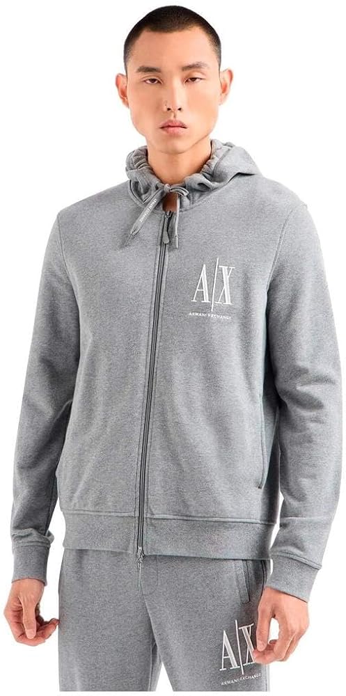 Armani Exchange Men's Icon Project Embroidered Zip Up Hooded Sweatshirt