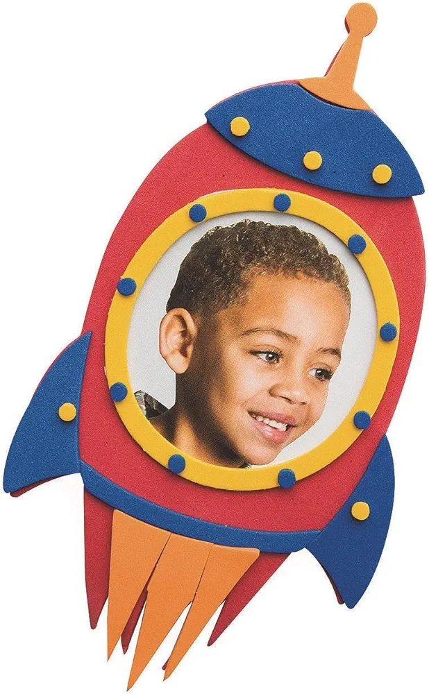 S&S Worldwide Blast Off Rocket Frame Craft Kit (Pack of 48)