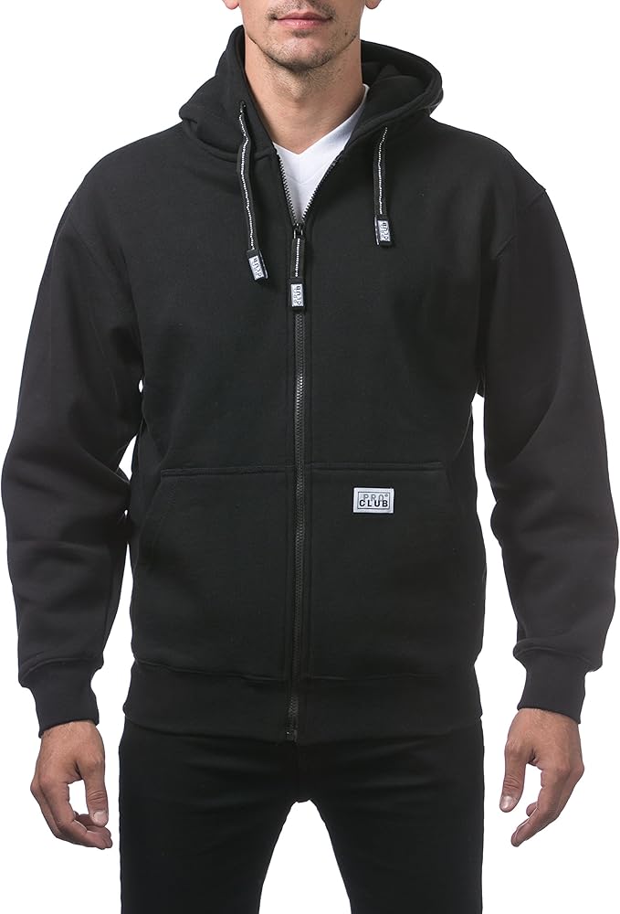 Pro Club Men's Heavyweight Full Zip Fleece Hoodie