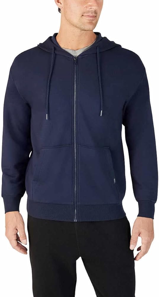 Eddie Bauer Mens Super Soft Heavyweight Full Zip Fleece Hoodie (Blue, Medium)