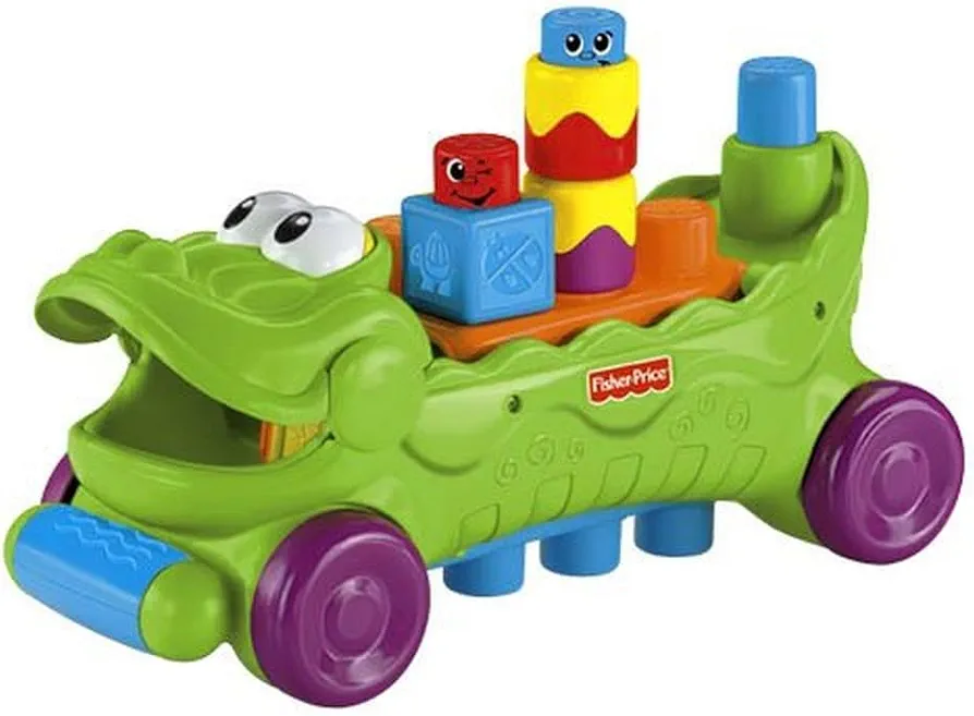 Fisher-Price Stack 'n Surprise Blocks Musical Croc Block Wagon