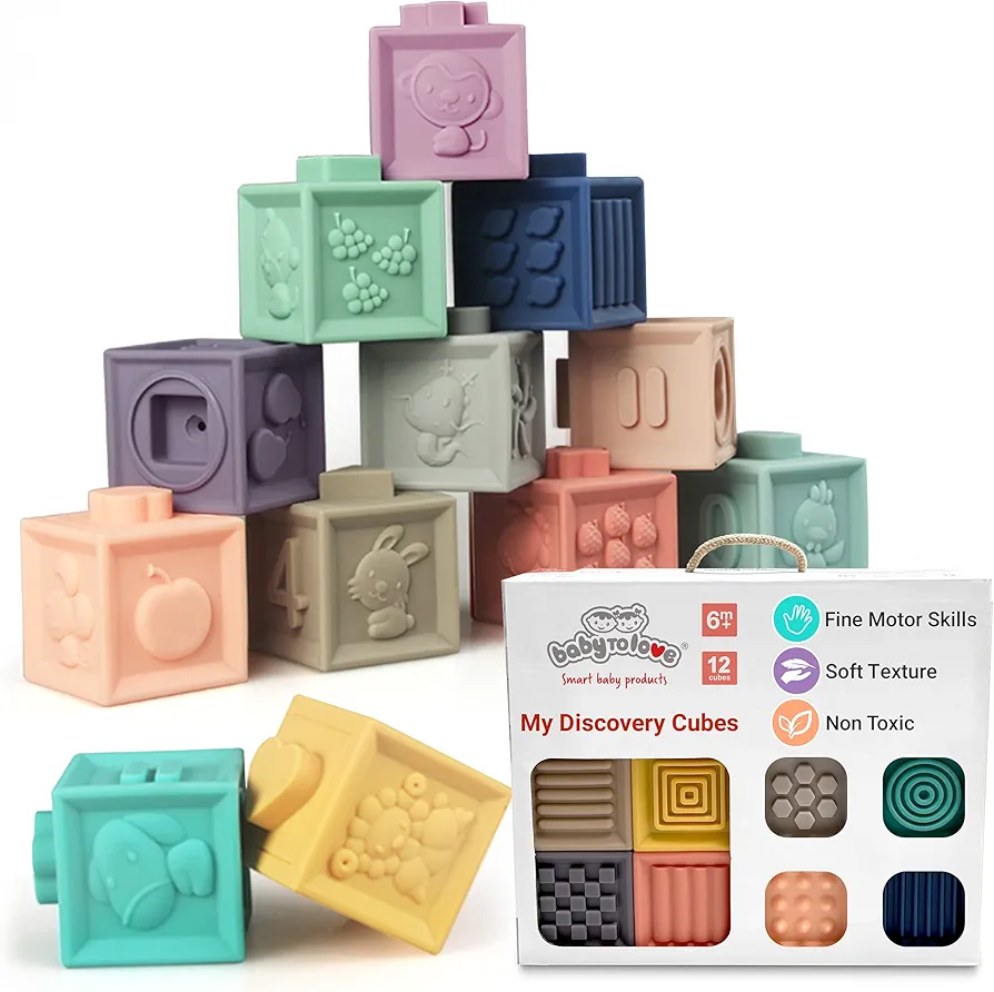 BabyToLove My Discovery Cubes | Early Childhood Development Toy | Multifunctional and Multisensory Blocks | Building Blocks | Fun Shapes