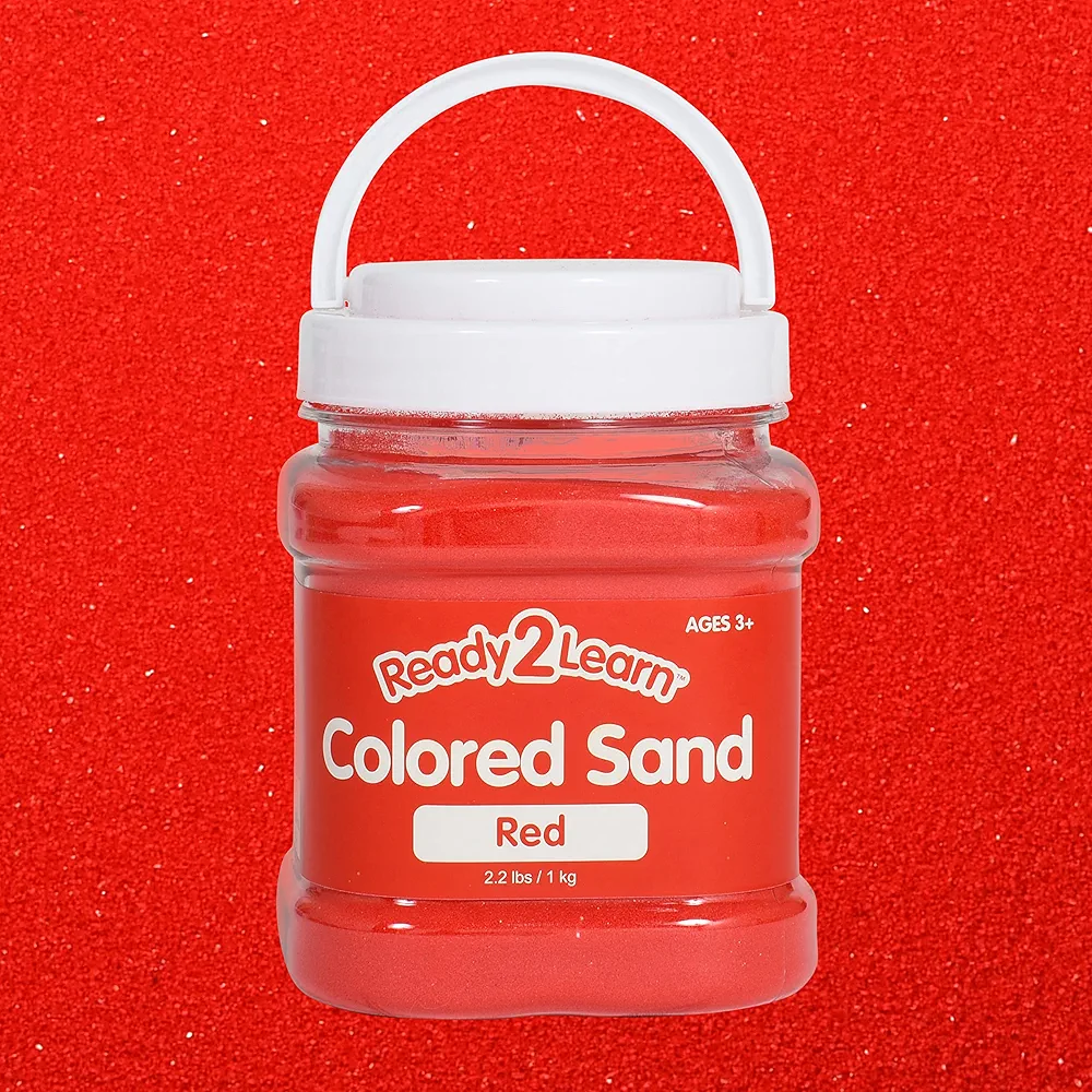 READY 2 LEARN Colored Sand - Red - 2.2 lbs - Play Sand for Kids - Perfect for Wedding Unity Ceremonies, Crafts, Sensory Bins and Vase Filler