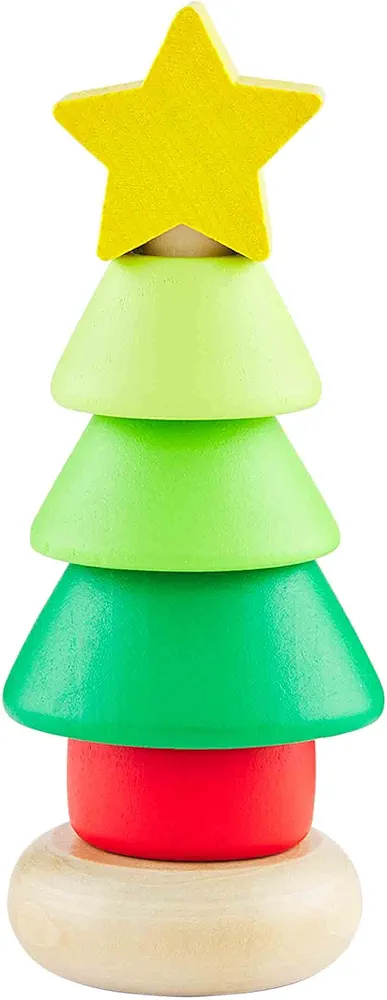 Mud Pie Kids Christmas Stacker Toy, Tree, 5" x 2" dia