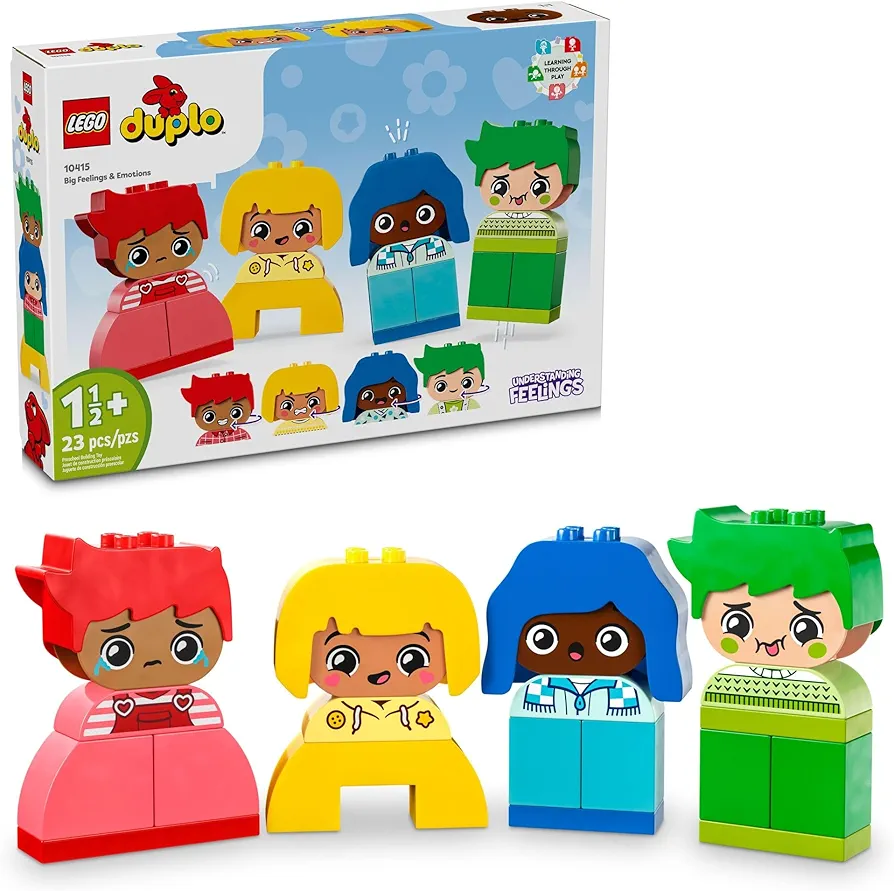 LEGO DUPLO My First Big Feelings & Emotions Interactive Toy, Colored Building Bricks and 4 Characters, Social and Emotional Play for Preschoolers, 1 Year Old and Up, 10415