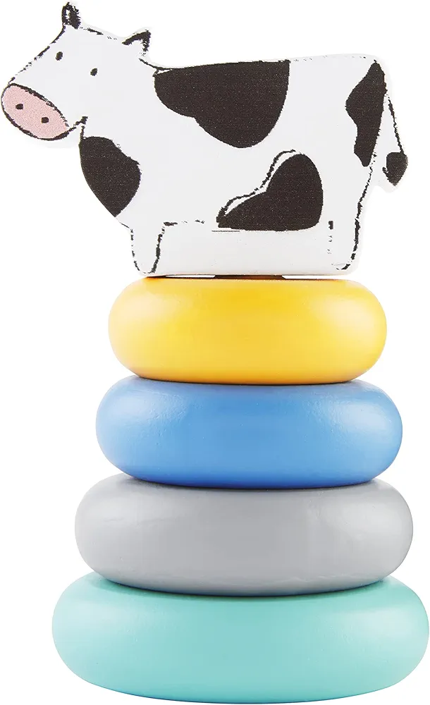 Mud Pie Children's Animal Stacking Ring Set, Cow