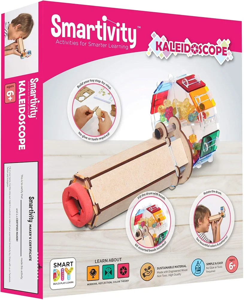 Smartivity Kaleidoscope 3D Wooden Model Engineering STEM Building Toy for Kids Ages 6 and Up