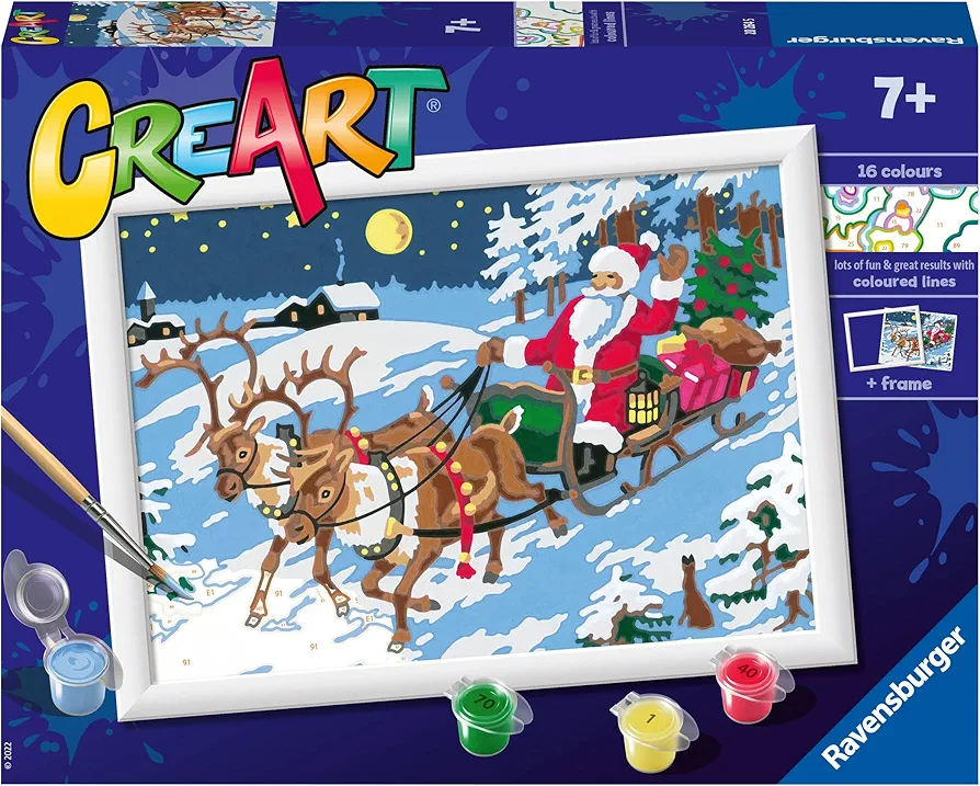 Ravensburger CreArt Night Before Christmas Paint by Numbers Kit for Kids - 20264 - Painting Arts and Crafts for Ages 7 and Up