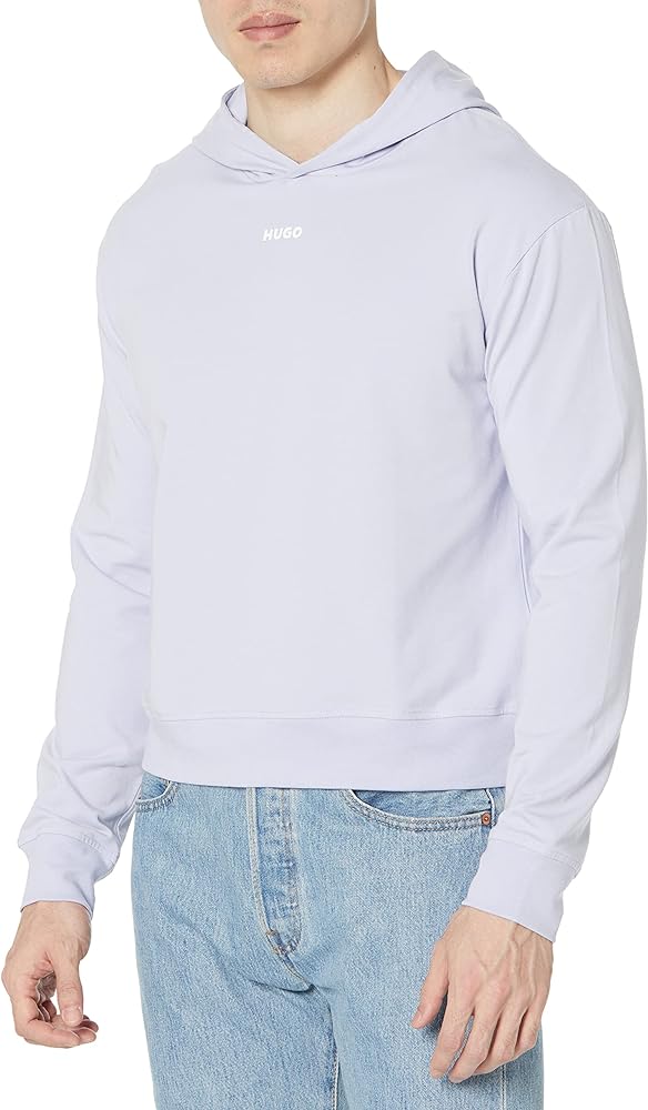 HUGO Men's Center Logo Relaxed Fit Hooded Sweatshirt