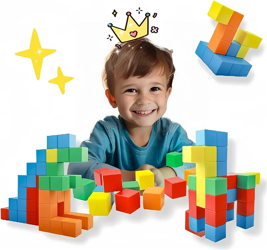 Magnetic Blocks 1.18 inch,Large Magnetic Building Blocks Gifts for Toddlers 3 4 5 6 7 Magnetic Cubes, Preschool STEM Sensory Montessori Autism Toys for Kids Ages 3-7（40Pcs）