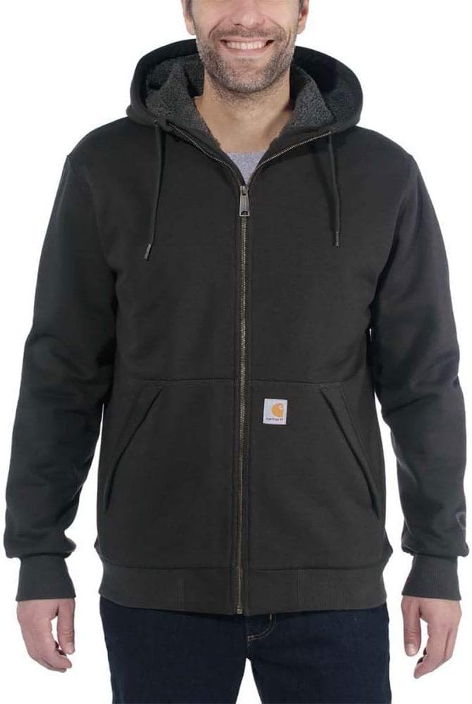 Carhartt Men's Rain Defender Relaxed Fit Midweight Sherpa-Lined Full-Zip Sweatshirt