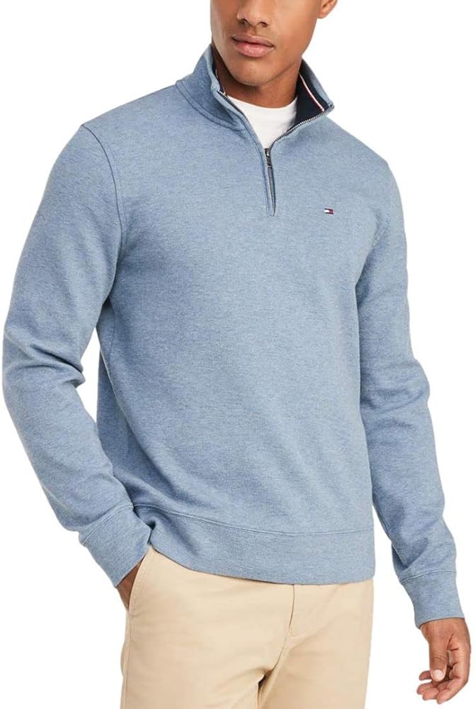 Tommy Hilfiger Men's Long Sleeve Fleece Quarter Zip Pullover Sweatshirt