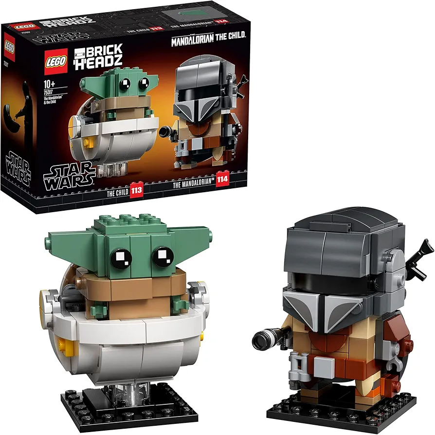 LEGO BrickHeadz Star Wars The Mandalorian & The Child 75317 Building Kit, Fun Building Toy for Kids and Any Star Wars Fan Featuring Buildable The Mandalorian and The Child Figures (295 Pieces)