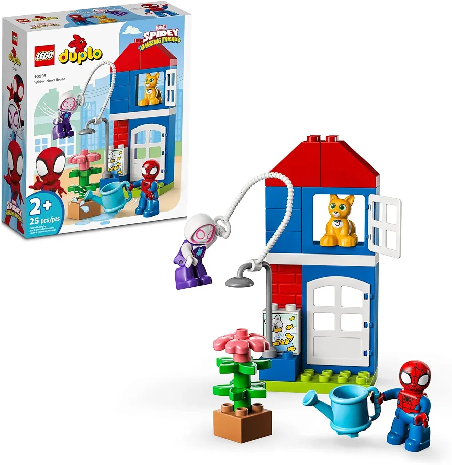 LEGO DUPLO Marvel Spider-Man’s House 10995, Spiderman Toy for Toddlers, Boys, and Girls, Spidey and His Amazing Friends Super Hero Set