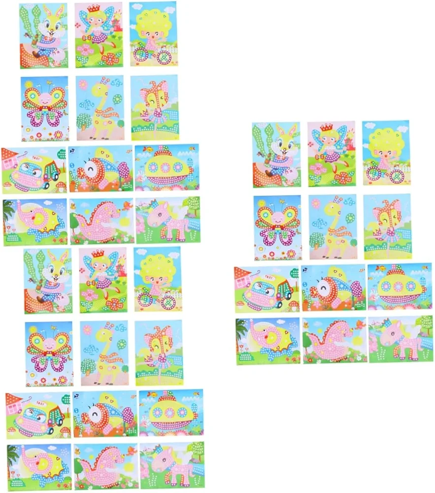 ERINGOGO 3 Sets Stickers Pencil Mosaic Painting for Kids Miniature Owl Figurines Art Kit for Kdis Mosaic Sticker Picture Mosaic Sticker Art for Kids Crafting Supplies for Kids Diamond Suite