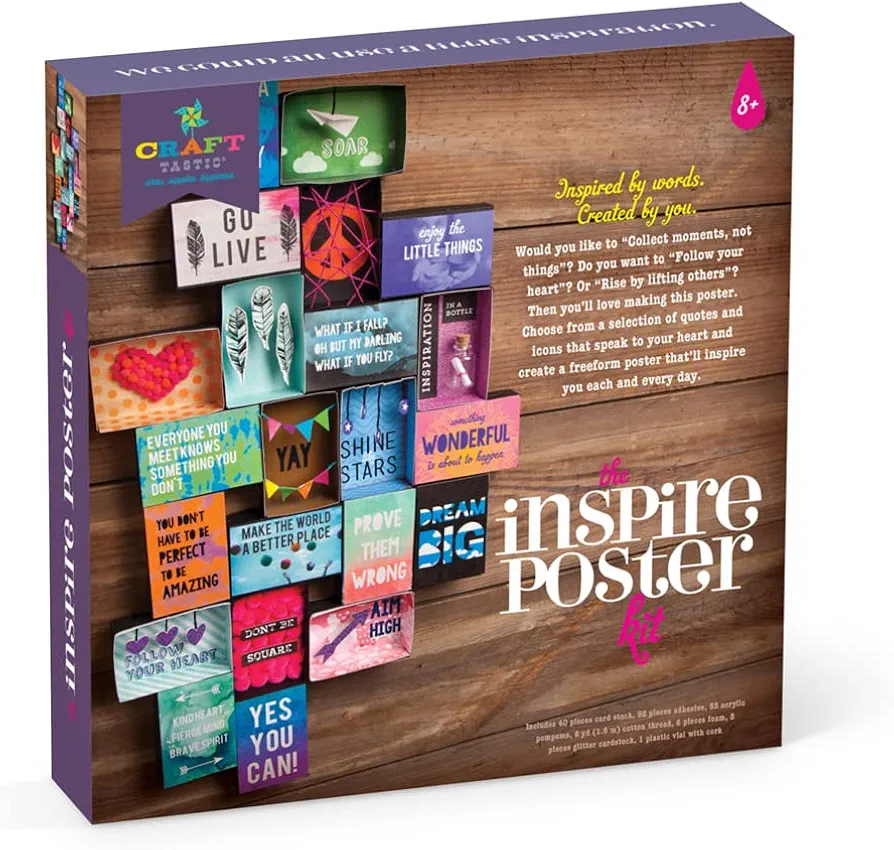 Craft-tastic – Inspire Poster Kit – Design a One-of-a-Kind Freeform Poster – Ages 8+