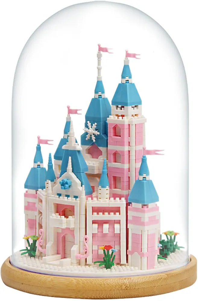 Architecture Sets Toy Building Blocks Pink Castle Set, House Building Blocks Set Mini 1743 Pcs Micro Bricks Collectible Ideas Teen Girl Gifts Age 14 and up, DIY Decoration Home