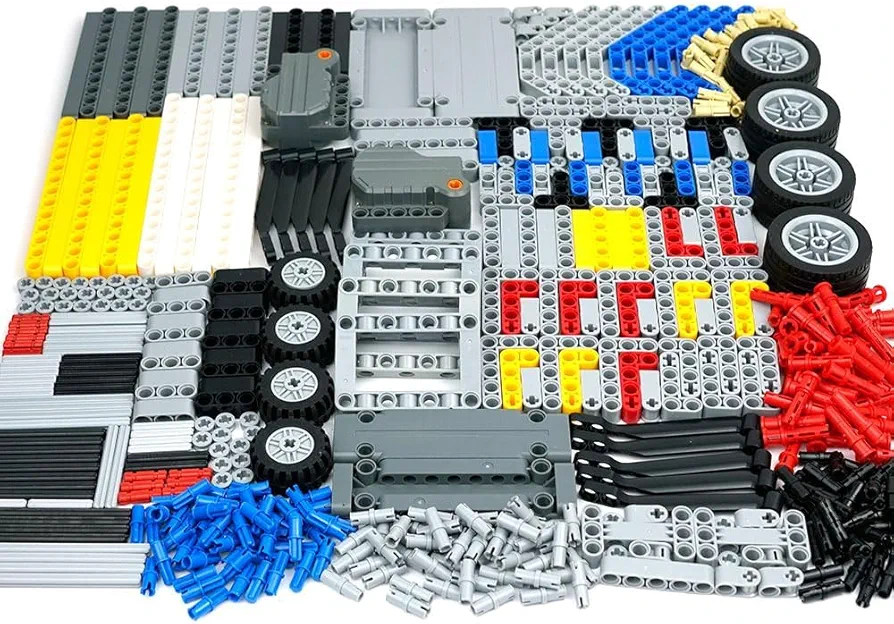 Technic-Parts-Gears-Beams Building Block Sets, Wheels-Axles-Pins-Connector Liftarm Motor-EV3 Replacement Accessories Bricks