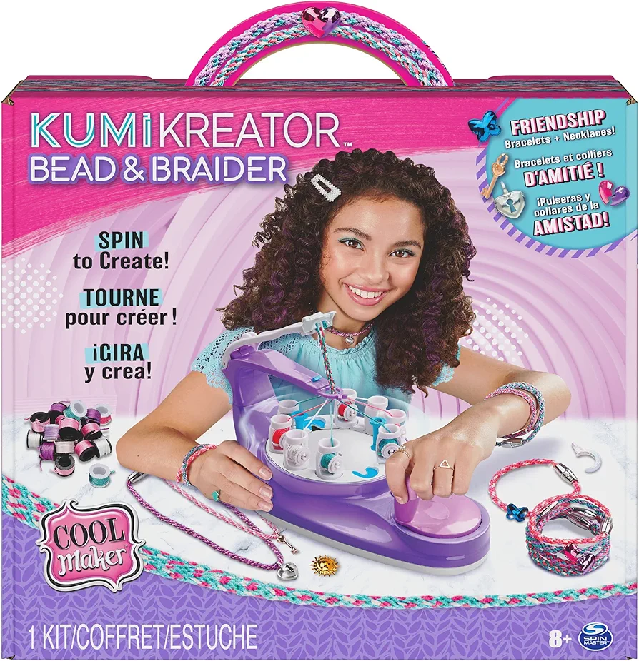 Cool Maker, KumiKreator Bead & Braider Friendship Necklace and Bracelet Making Kit, Arts & Crafts Kids Toys for Girls Ages 8 and up