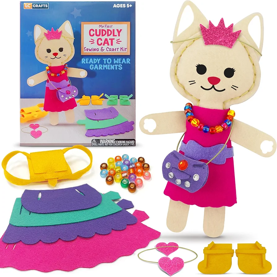 Cat Sewing Arts and Craft Kit for Girls Ages 6-12