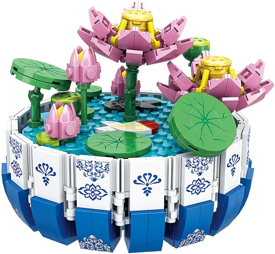 Lotus Building Block Toy Set Flower Building Sets 446 PCS