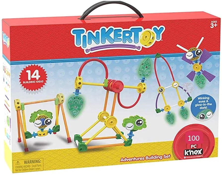 Tinkertoy Adventures Building Set - 100 Parts - Ages 3 & Up - Creative Preschool Toy